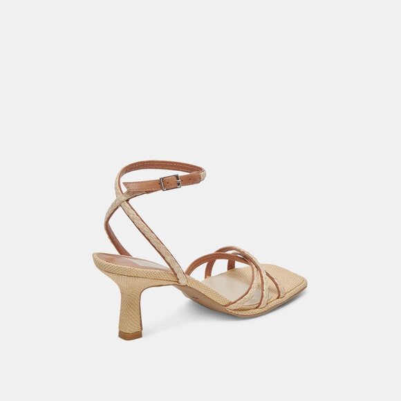 NEW DOLCE VITA Made In Brazil Leather Manji Braided Heeled Sandals Natural 252 - Picture 6 of 14